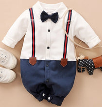 Load image into Gallery viewer, Baby Boy&#39;s Grace Bow Tie romper