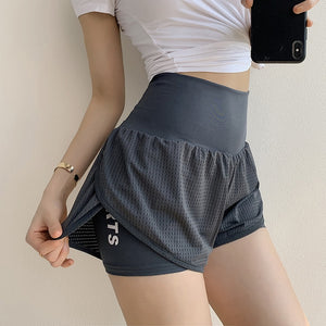 Women's Shorts Quick Drying Slim Fit High Waist Shorts Breathable Workout Fitness