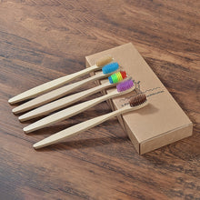 Load image into Gallery viewer, 5 pcs Adult Eco Friendly Bamboo Toothbrushes Soft Bristles