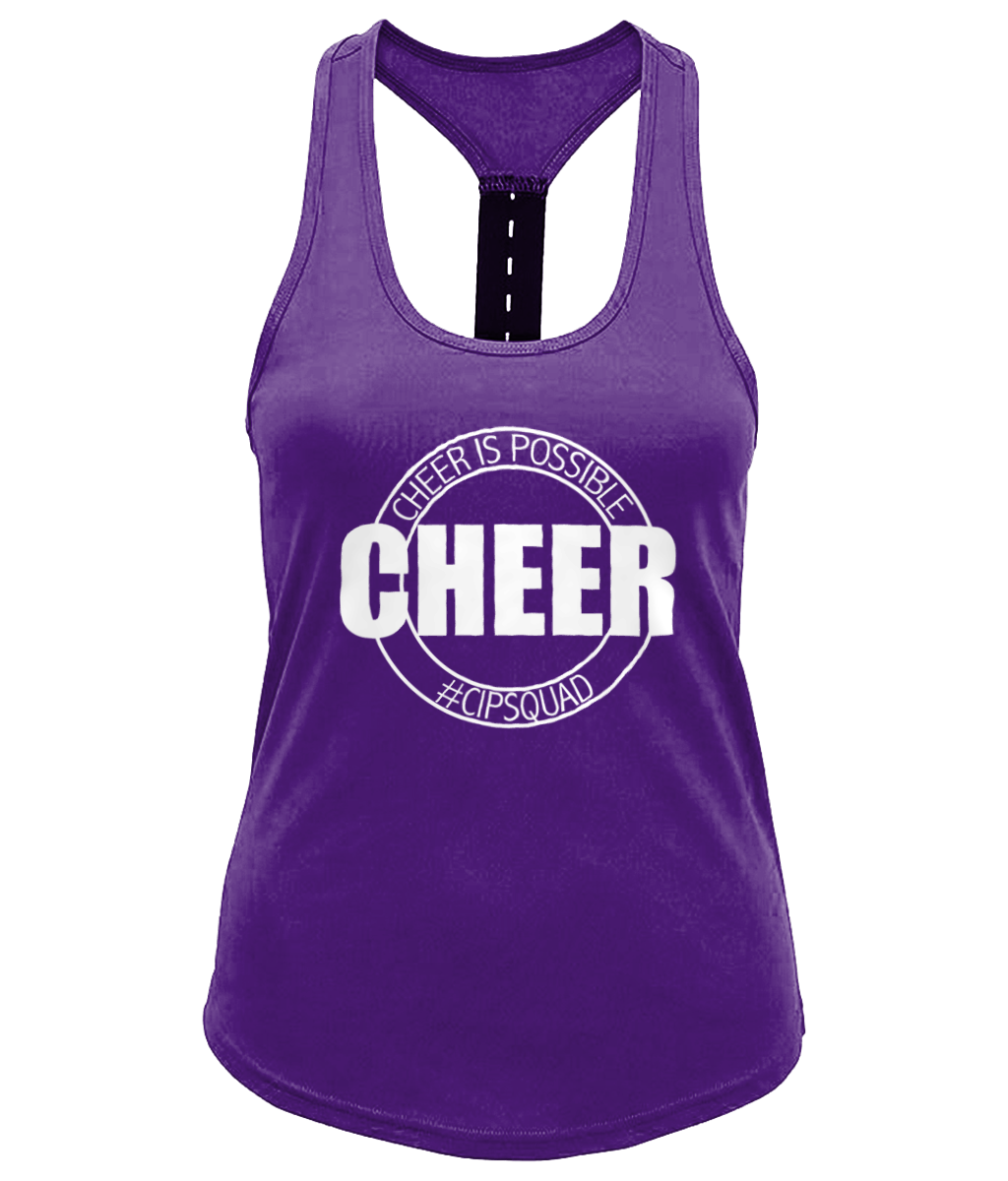 CIP: Cheer Ladies Performance Strap Back Gym Vest