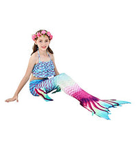 Load image into Gallery viewer, Kids Girls Mermaid Swimming Costume 3PCS Swimmable Bikini Swimsuit