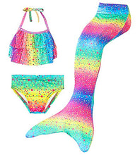 Load image into Gallery viewer, Kids Girls Mermaid Swimming Costume 3PCS Swimmable Bikini Swimsuit