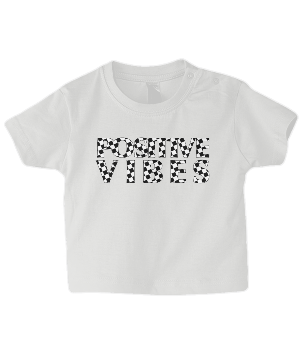 Positive Vibes white Baby T Shirt