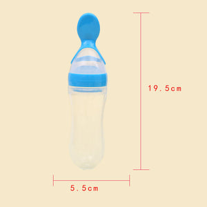 Baby Silicone Feeding Bottle With Spoon Dispenser