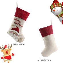 Load image into Gallery viewer, Set of 3 large Christmas Stockings: Reindeer, Snowman, Santa Xmas / 46 cm (18 inch) tip-to-toe