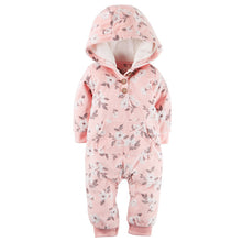 Load image into Gallery viewer, Pink Flower pattern Baby and Toddler Jumpsuit onesie Romper