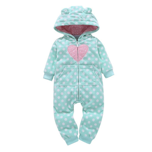 Aqua Pink Heart Baby and Toddler Jumpsuit onesie Romper