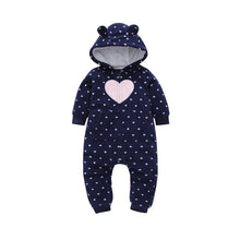Load image into Gallery viewer, Blue Pink Heart Baby and Toddler Jumpsuit onesie Romper