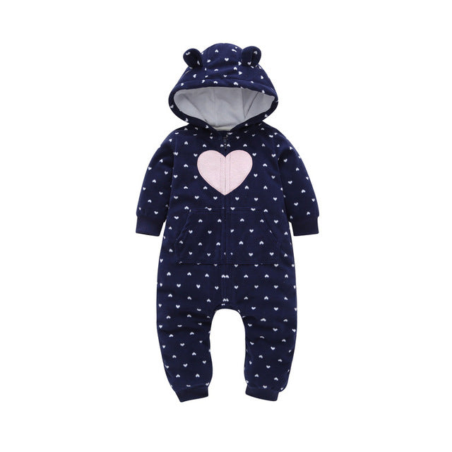 Blue Pink Heart Baby and Toddler Jumpsuit onesie Romper