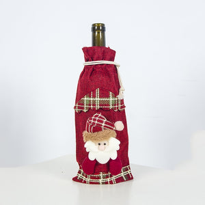 Christmas Wine Bottle Covers: Santa Claus, Snowman Xmas Bags Party Table Home Decor