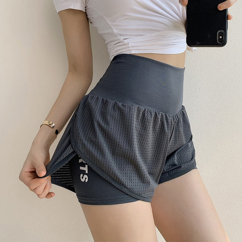 Women's Shorts Quick Drying Slim Fit High Waist Shorts Breathable Workout Fitness