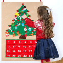 Load image into Gallery viewer, DIY Felt Christmas Advent Calendar with Pockets and Hanging Ornaments