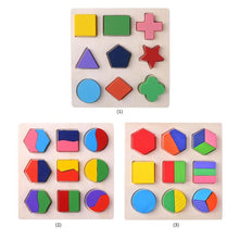 Load image into Gallery viewer, Wooden Geometric Shapes Educational Puzzle / Game for toddlers