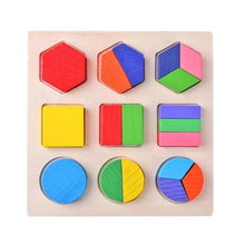 Load image into Gallery viewer, Wooden Geometric Shapes Educational Puzzle / Game for toddlers