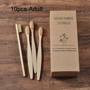 Multi-Pack Parent & child Eco Friendly Bamboo Toothbrushes Soft Bristles (Adult & Kids)